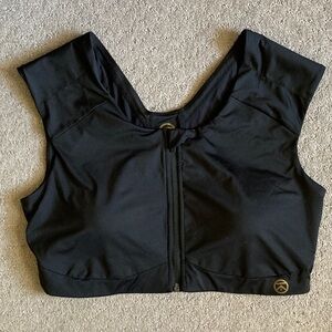 KINFLYTE Freedom Zip black sports bra, 2XL.